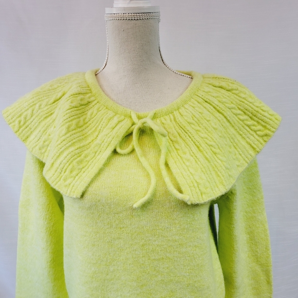 NWOT Calligraphie Neon Wool Blend Sweater Small - Picture 2 of 9